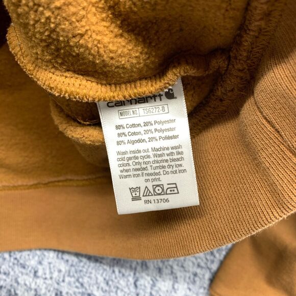 Carhartt Hoodie Youth XL 18/20 Brown Pullover Long Sleeve Hooded Sweatshirt - Picture 8 of 12